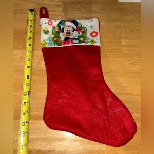 Christmas Stocking Disney Mickey Mouse red holiday  snowflake